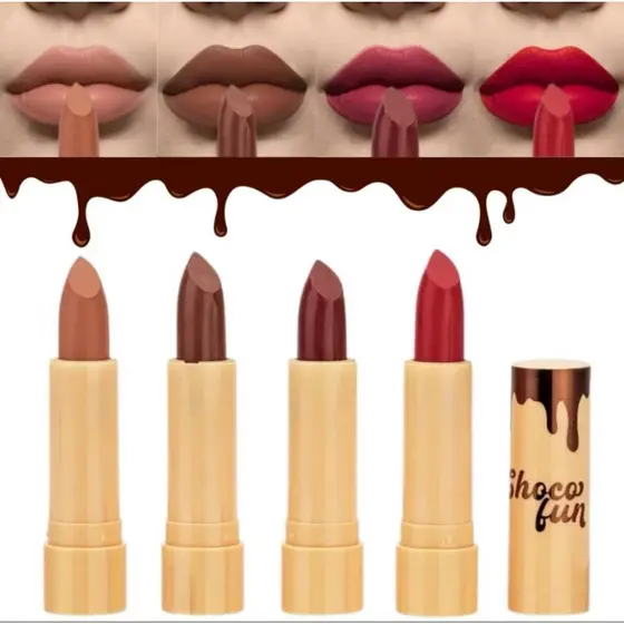 Batom SemiMatte Choco Fun Fenzza – Alta Pigmentação e Cheirinho de Chocolate