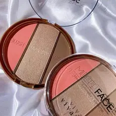 Paleta 3 em 1 Multi Face Vivai Blush Iluminador Contorno