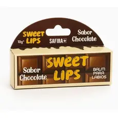 Lip Balm Safira Sweet Lips Sabor Chocolate Hidratante Gloss Labial Cuidado Lábios