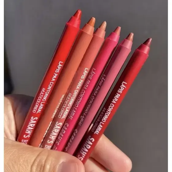 Lápis Labial Sarah's Beauty 6 Cores Vibrantes Longa Duração Batom Matte