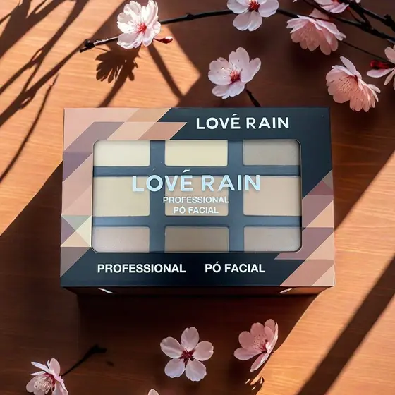 PALETA PROFISSIONAL 9 TONS DE PÓ COMPACTO- LOVÉ RAIN