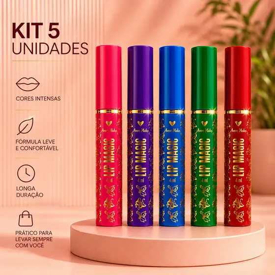 Kit Com 3/5/6 Unidades De Lip Gloss Labial Batom Vovó Mágico 24h Hot Sale