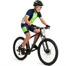 Conjunto Ciclismo Infantil Unissex Roupa Bike MTB Camisa Dry Fit UV + Bermuda Com Forro Menino Menina
