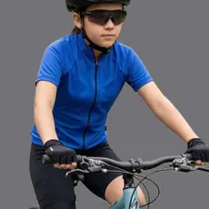 Camisa Ciclismo Infantil Feminina D&A MTB Bike Zíper Inteiro 3 Bolsos UV30+