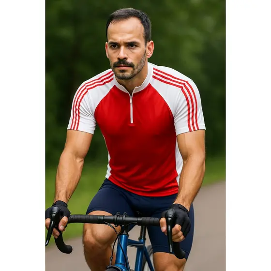 Camisa de Ciclismo MTB Ciclista com Zíper Curto - Tecido Respirável