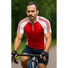 Camisa de Ciclismo MTB Ciclista com Zíper Curto - Tecido Respirável