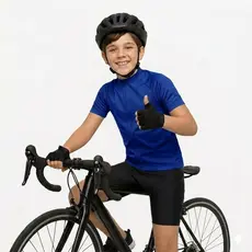 Conjunto Ciclismo Infantil Kit Camiseta e Bermuda Proteção UV MTB Secagem Rápida Menino