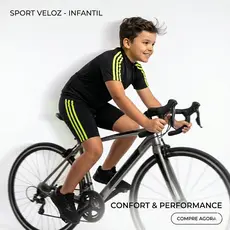 Camisa Infantil Ciclismo Bike MTB Dry Fit UV30+ Zíper 3 Bolsos