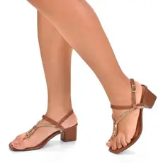 Sandália Feminina Salto Medio 7cm Confortável Elegante Casual Dia a Dia Pedraria Fivela Regulagem