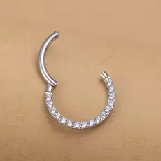 Piercing Nariz, Helix, Tragus, Septo Cravejado em Zircônia Prata