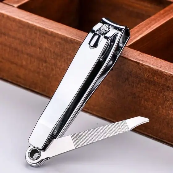1/3/6/12unidades CORTADOR DE UNHA Grande com lixa Aço inox manicure pedicure