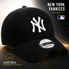 Boné NY Aba Curva Bordado Premium Ajustável Unissex Algodão Casual Masculino Feminino Várias Cores