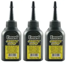 Kit 3 Grafite Em Pó Para Lubrificação Vidros Maçanetas Cadeados 25g Emavi