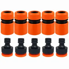 Kit 5 Engate Rápido 1/2 + 5 Adaptador  para Mangueira 3/4 X 1/2 - 10 Peças