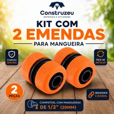 Kit 2 Ligação Reparadora Emenda de Mangueira 1/2 Extensor