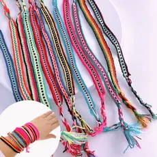 Kit A Partir De 60 Pulseiras Pano Hippie Praia - Cores Diversas