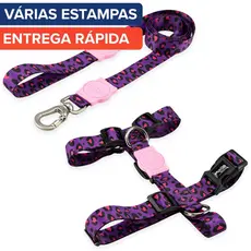 Coleira Peitoral com Guia para Cachorro Cães Modelo H Várias cores e Tamanhos Mood Pet