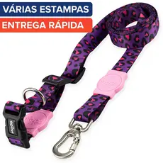 Coleira Guia Mãos Livres para Cachorro Cães Passeio Adestramento Várias Cores e Tamanhos Mood Pet
