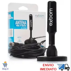 Antena Digital HDTV UHF VHF FM Interna e Externa Cabo 3mt Prova D'água  Base Imã Amplificada 3,5 dbi