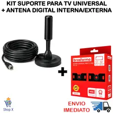 Suporte Para TV Universal Fixo mais Antena Digital Interna Externa HDTV da Copa do Mundo TV 3m Amp