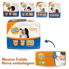 Fralda Descartável Pom Pom Clássica DIA E NOITE Tam:P / M / G / XG / XXG ATACADO BARATO