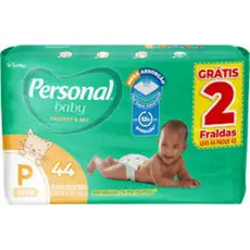 Fralda Personal Baby Mega Pacote Tam: P 44 Unidades até 6 kg
