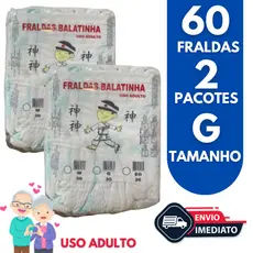 Fralda Descartavél Segunda Linha Blatinha Kit Com 2 Pacotes Uso Adulto - Tamanho G