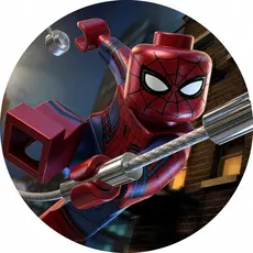 Painel Redondo Lego Homem-Aranha Spidey Friends Personalizado 50x50cm – Decoração Spider man