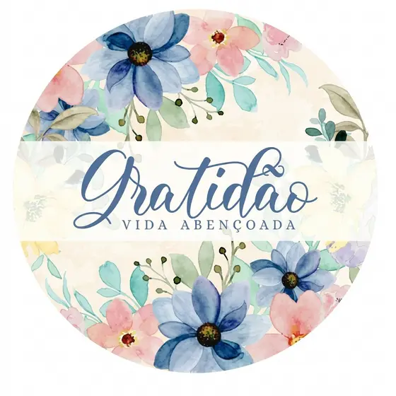 Painel Redondo Tecido Sublimado Gratidão Benção Ação de Graças Personalizado 50x50cm – Decoração Graças