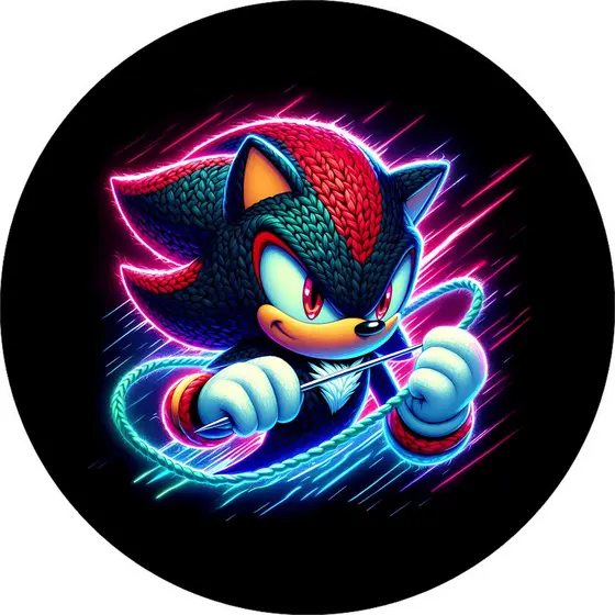 Capa para Painel Redondo Sonic e Shadow 50x50cm Festa Infantil Filme 3 Tecido Sublimado Premium Lançamento