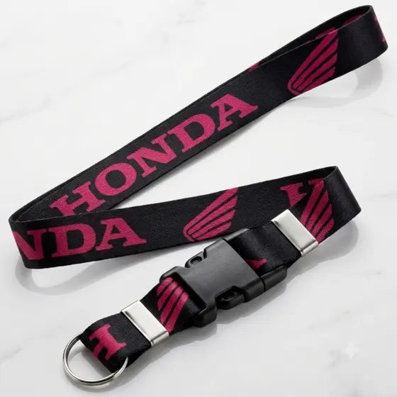 Cordão Chaveiro Honda para Moto Preto e Rosa