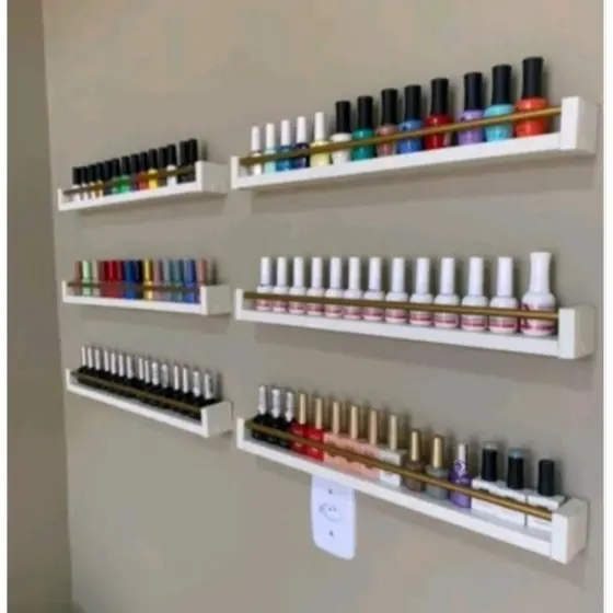 porta esmalte kit prateleira pra salão de beleza