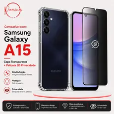 Capa Capinha Ant Impacto Para Galaxy A15 + Película 3D Privacidade Anti Spy Espião