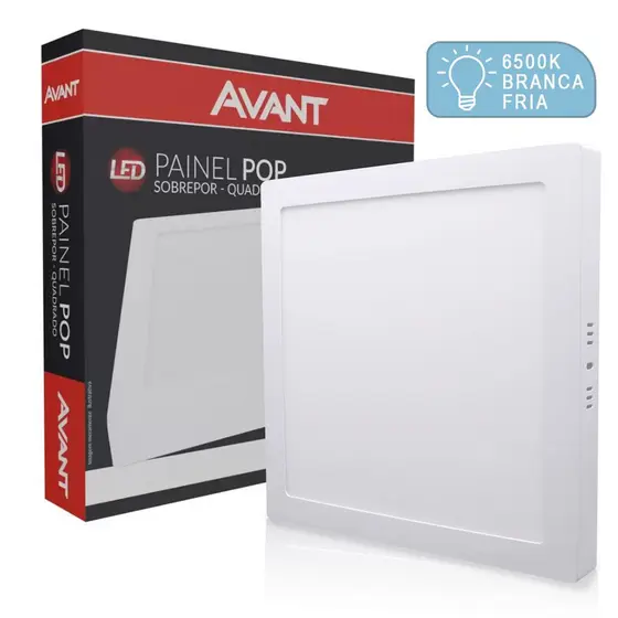 Luminaria Painel Led Sobrepor Quadrado 18W Bivolt 6500K