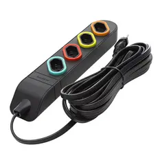 Extensao Multi 4 Tomadas 10A 2P+T Preto 5 Metros Daneva