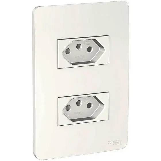 Conjunto 2 Tomadas 3 Pinos 10a 250v Branco Orion Schneider