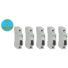 Kit 5 Disjuntor Mini Easy9 Monopolar 10A Curva C Schneider