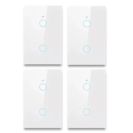 Kit 4 Interruptores Inteligente Smart Wifi Touch 2 Botões 10A Bivolt 4x2 Branco Neo Com Comando Voz Alexa/Google Avant