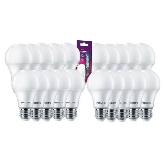 Kit 20 Lâmpadas LED Philips A55 9W 4000K | Luz Branca Neutra para Casas, Escritórios e Lojas