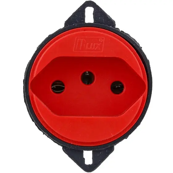 Tomada Embutir Piso 2P+T 20A 250V Vermelha Building
