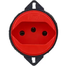 Tomada Embutir Piso 2P+T 20A 250V Vermelha Building