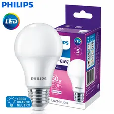 Philips Lâmpada LED Bulbo A55 9W E27 Bivolt 4000K | Luz Neutra Ideal para Ambientes Internos