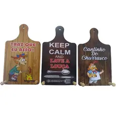 Porta Pano de Prato de Parede Decorativo Tábua de Carne com Estampa