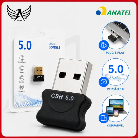 Adaptador USB Bluetooth 5.0 Wireless Para Computador Notebook