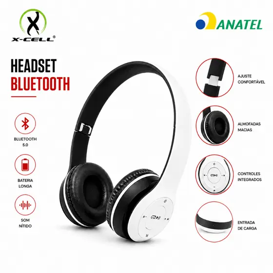 Fone de Ouvido Sem Fio Bluetooth Anti Ruído Áudio HD Premium
