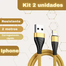 Kit 2 Cabos Carregador Celular iPhone Original Inova 2 Metros