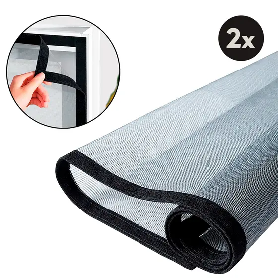 2 Telas Mosquiteiras Para Janela Anti Mosquito Com Velcro