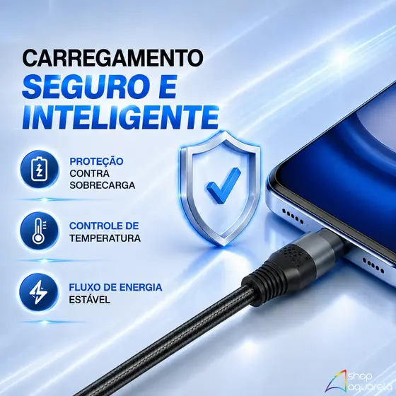 Kit 5 Cabos Carregador Tipo C 6A 120W Turbo 2 Metros Reforçado Premium Original