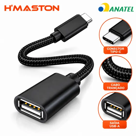 Adaptador OTG Cabo USB 3.0 Para Tipo C Super Rápido 5Gbps Hmaston