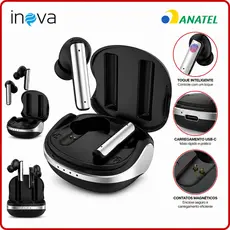 Fone Sem Fio TWS Premium Basike Bluetooth 5.4 Com Case 400mAh Touch